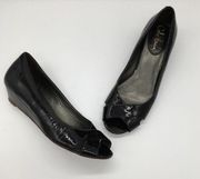 Cole Haan Nike Air Patent Leather Low Wedge - Black - 8B