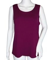 Eileen Fisher Shirt Womens Medium Purple Sleeveless Tank Top Layering Everyday