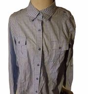 Denim &Co size M. 100% cotton. Blue checked shirt. Long sleeve. Bust 40”