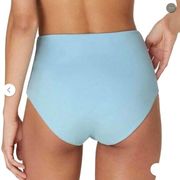 Andie Swim The Boy Short Bikini Bottom High Waist Stretch Pool Blue Size Medium