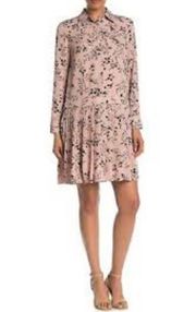 NWT Nanette Lenore Pink & Black Long Sleeve Casual Floral Dress Size 12 Large