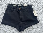 Universal standard target black highest rise shortie short jean shorts size 6