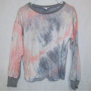 Mittoshop multicolor tie dye long sleeve pullover crew neck sweatshirt size SM