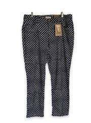 Coldwater Creek Women Jeans 16 Seeing Spots Ankle Jeans Blue White Polka Dot NEW