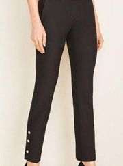 NWT Ann Taylor Factory Signature Ankle Button Pants (Black) - 2