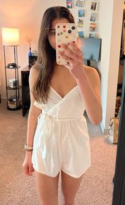 Front Tie White Romper