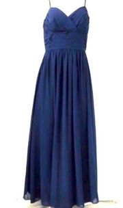 Bridesmaid Bill Levkoff Navy Empire Dress