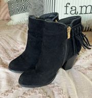 Suede black booties