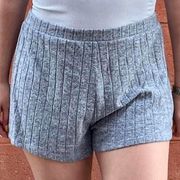 Gray Soft Comfy Ribbed Shorts