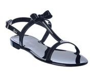 💕STUART WEITZMAN💕 Mellie Bow Jelly Sandal ~ Black US 9 New Without Box