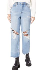 Blank NYC Baxter Rib Cage Ripped Distressed Jeans Straight Leg Size 27