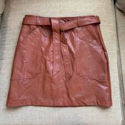 Shinestar Brown Leather Skirt