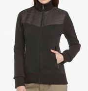 Marmot Jacket Women’s Black Tech Sweater Coat Sz L GUC Mixed Media Outdoor Ski