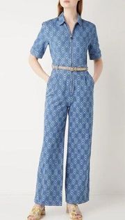 Sandro Acelie Logo Denim Jumpsuit in Blue 36 Womens Jean Catsuit Outfit