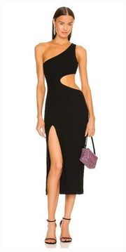 h:ours Almira Midi Dress in Black