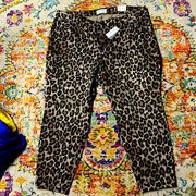 Women’s Lane Bryant size 20P mid rise skinny fit leopard print pants