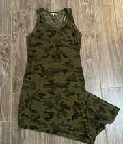 women’s camo lightweight cotton blend maxi dress size 3 L large 12