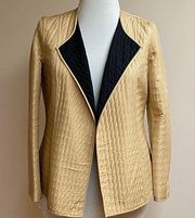 Sigrid Olsen Gold Quilted Silk Blazer/Jacket