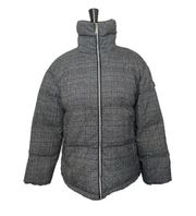 Plaid Puffer Zip Up Winter Coat