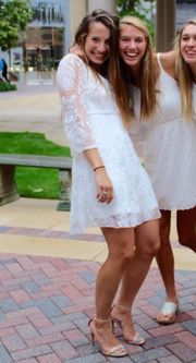 White Lace Graduation/ Bride Dress
