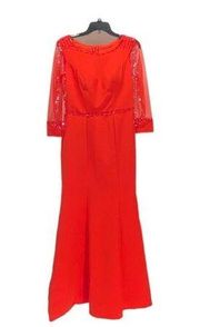 Boutique Formal Beaded Gown Red Size 10 NWT Mother Of The Bride Party Wedding Guest Glam