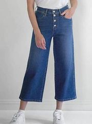 Levi’s  Mile High Cropped Wide Leg High Rise Denim Jeans Button Fly Size 24