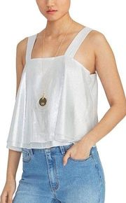 Rachel Roy Silver Metallic Crop Top