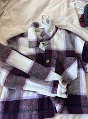 Cropped Flannel Jacket