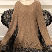 Women’s Solitaire tunic sweater, light caramel color, XL