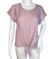 W5 Shirt Womens Medium Purple Pink Ribbed Knit Updated Basic Neutral Minimalist