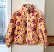 NWT  Pippa Printed Packable Puffer Jacket Bomber Coat Quilted golden