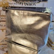 YSL Yves Saint Laurent Beaute Silver “Stars" Cosmetics/Travel Pouch Large NWT