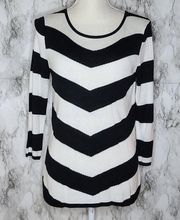 Cable & guage chevron striped sweater size medium