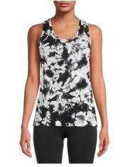 Avia Razorback Tank Top Womens Size Med 8-10 Black White Tie Dye Breathable New