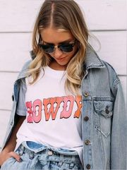 Charlie Southern Howdy Crop Tee Western L NWT