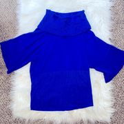 Cable and Gauge Blue Turtle Neck Sweater