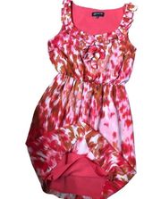 Jones New York Barbiecore watercolor pink chiffon sleeveless dress