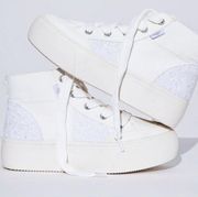 Rocket Dog Flair White Patchwork Platform Embroidered Sneakers Size 8