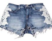 Indigo Rein jean short distressed