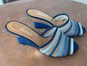 J. Renee blue striped heels 