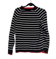 Denim & Flower black and white striped sweater L