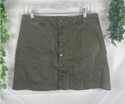 Falls creek olive green button front skirt