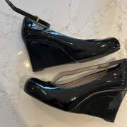 Marc by Marc Jacob’s black patent leather wedge pumps with strap size 40