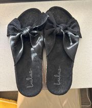 Lulu’s Black Bow Sandals