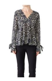 SHOSHANNA Malone Paisley Bell Sleeve Blouse Sz XS