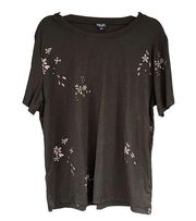 1528 Splendid Black Floral T Shirt Size XL