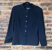 Larry Levine Suits Black Button Down Blazer Jacket Women's Size 12