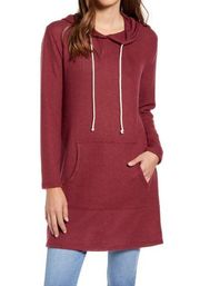 Caslon hooded tunic sweater dress burgundy