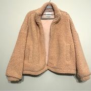 Urban Outfitters Nude Pink Sherpa Mauve Teddy Coat Jacket Medium