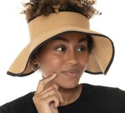 Inc International Concepts Solid-Trim Roll-Up Visor in Black/Brown NWT